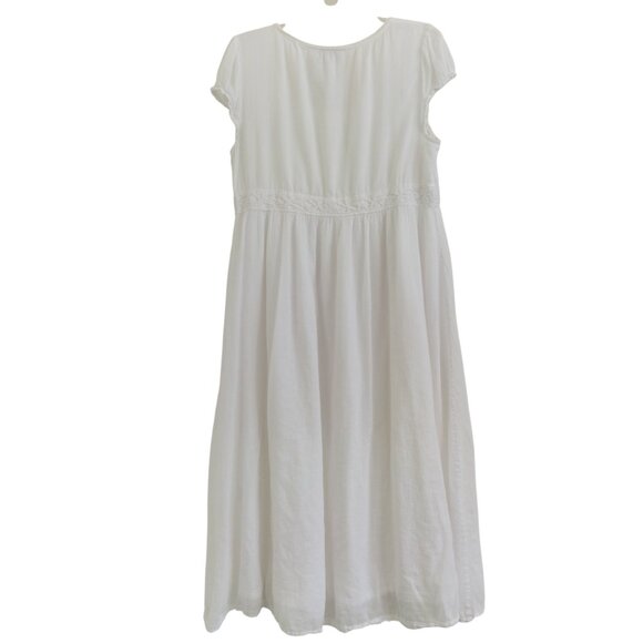 April Cornel Nightgown Nighty Pajamas Size Medium Gently Used Cotton White - Picture 6 of 10